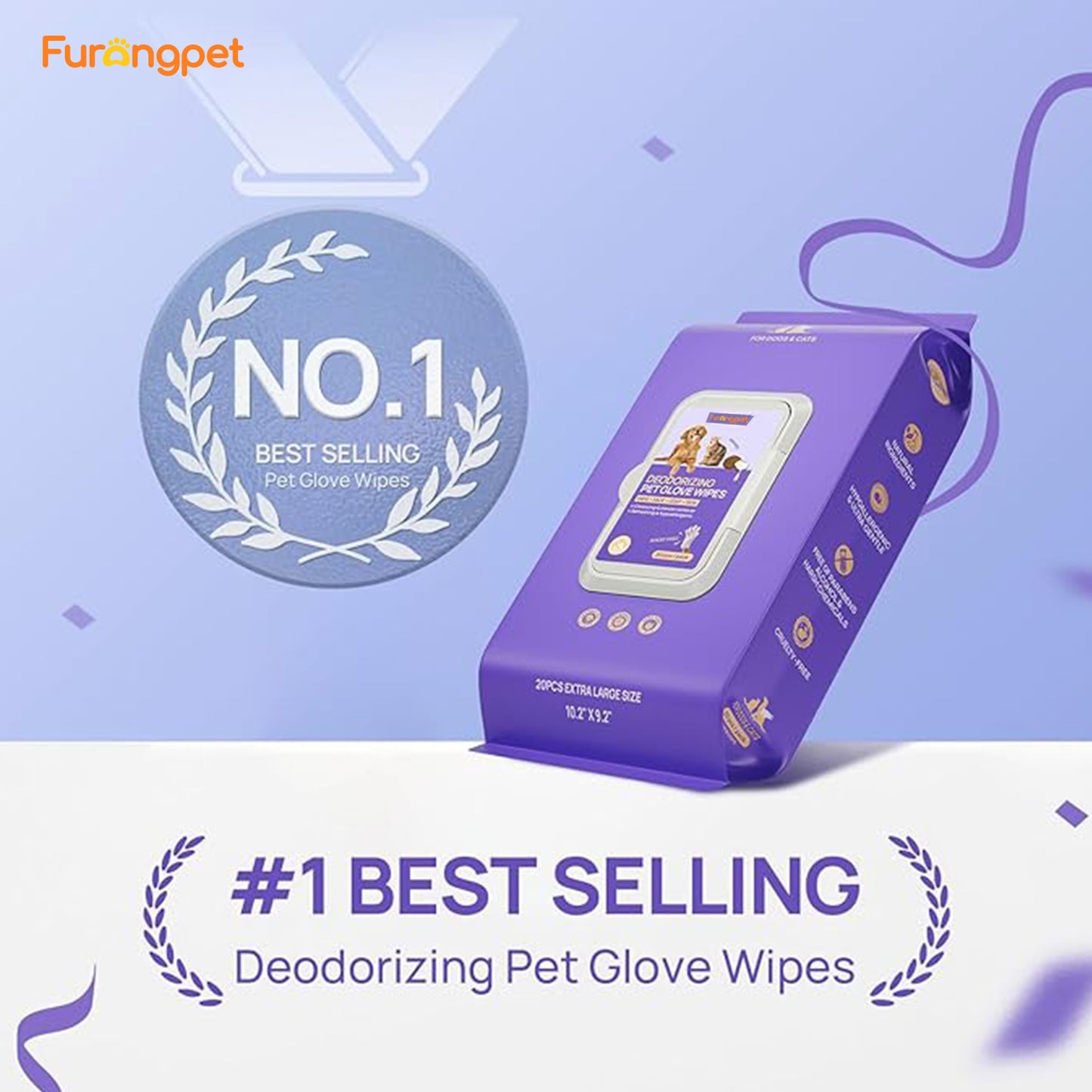 Hypoallergenic Grooming Gloves for Dogs Cats Deodorizing Hydrating Care