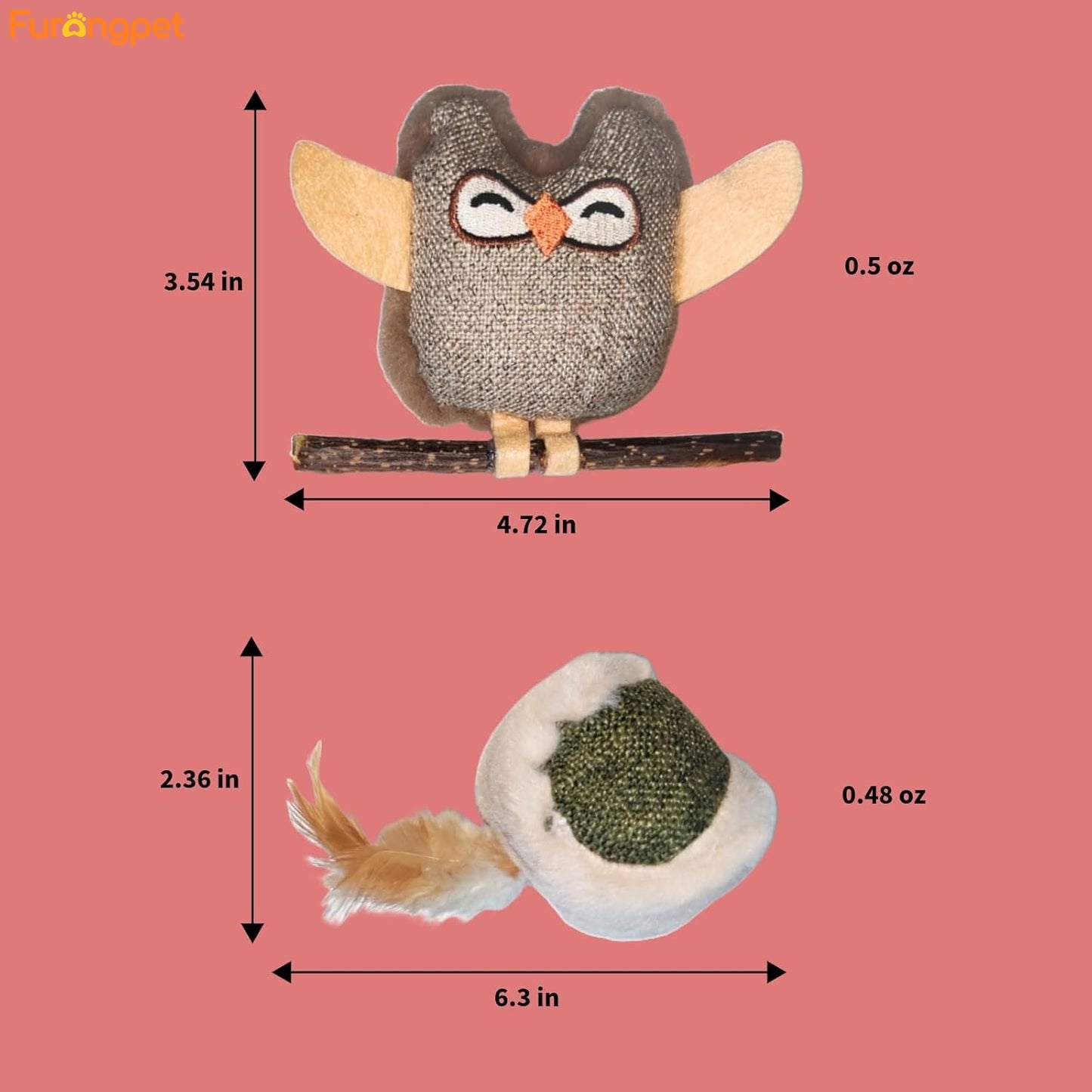 Owl Cat Toy for Self-Amusement and Stress Relief with Catnip