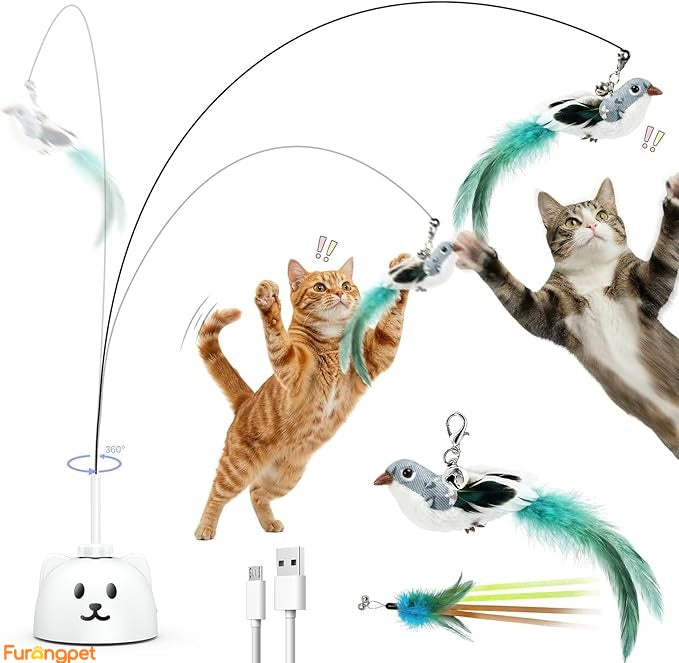 Interactive Flying Bird Cat Toy – USB Rechargeable, Motion Activated Self-Play Teaser for Indoor Cats