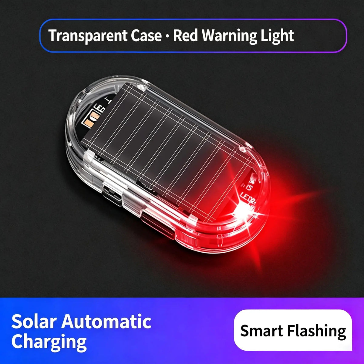 🚨 Solar-Powered Car Security Warning Light