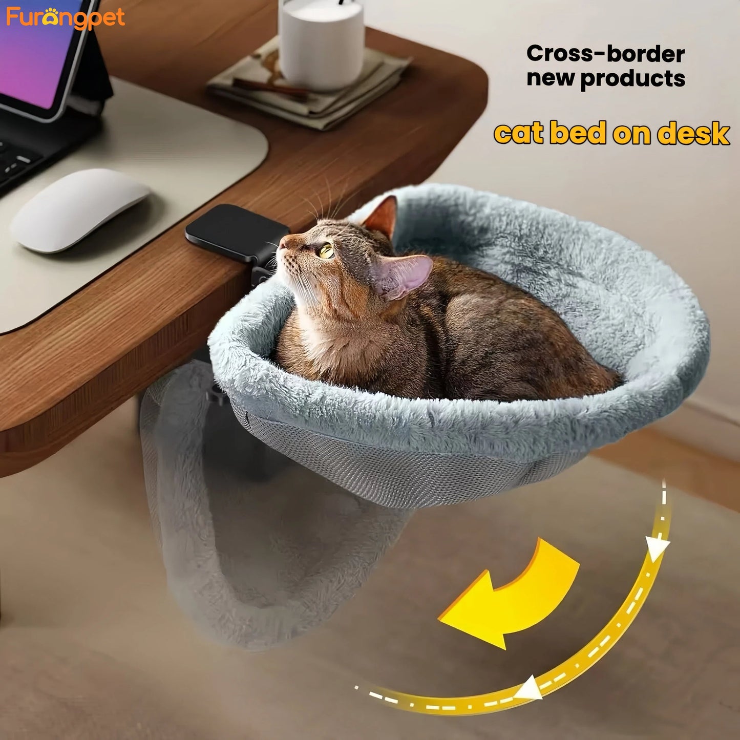 Furongpet™ Cozy Desk-Side Cat Nest
