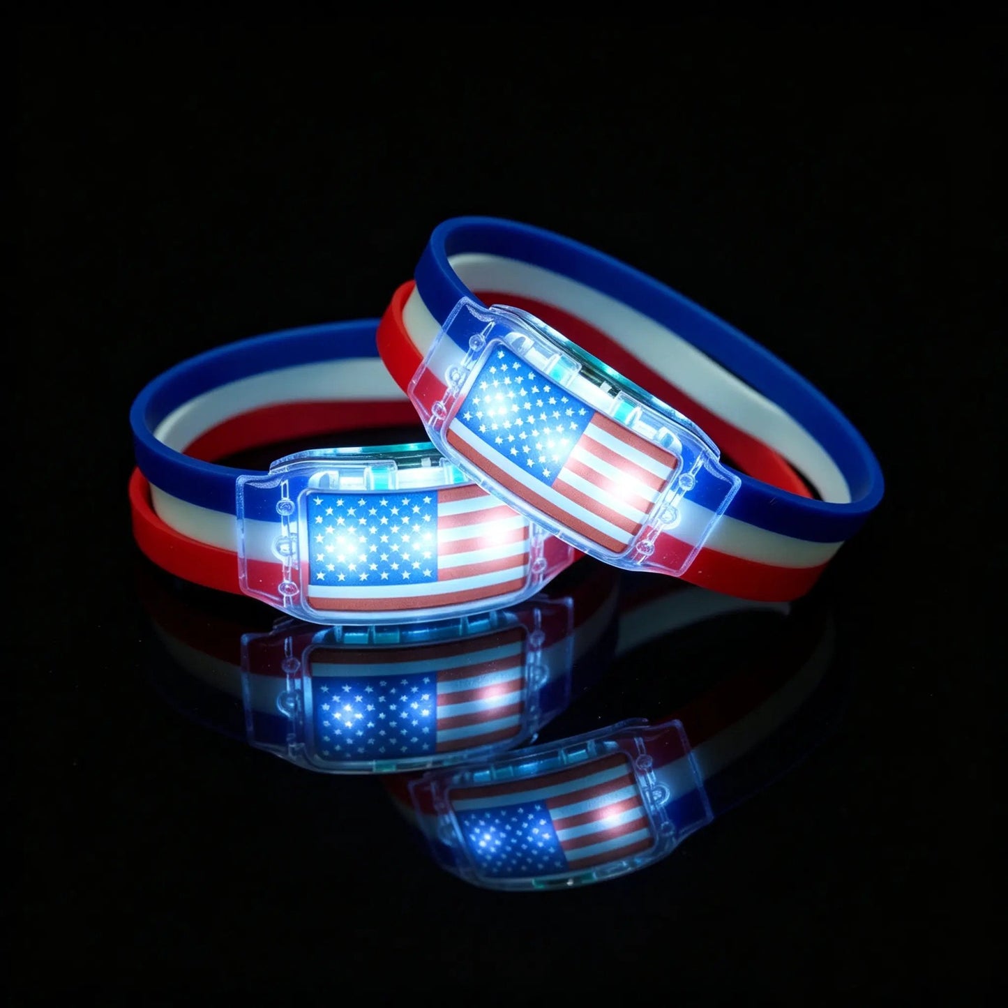 Light-Up Country Flag Bracelets with LED Lights