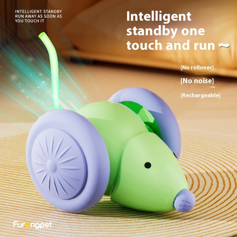 Interactive Electric Mouse Cat Toy with Obstacle Avoidance