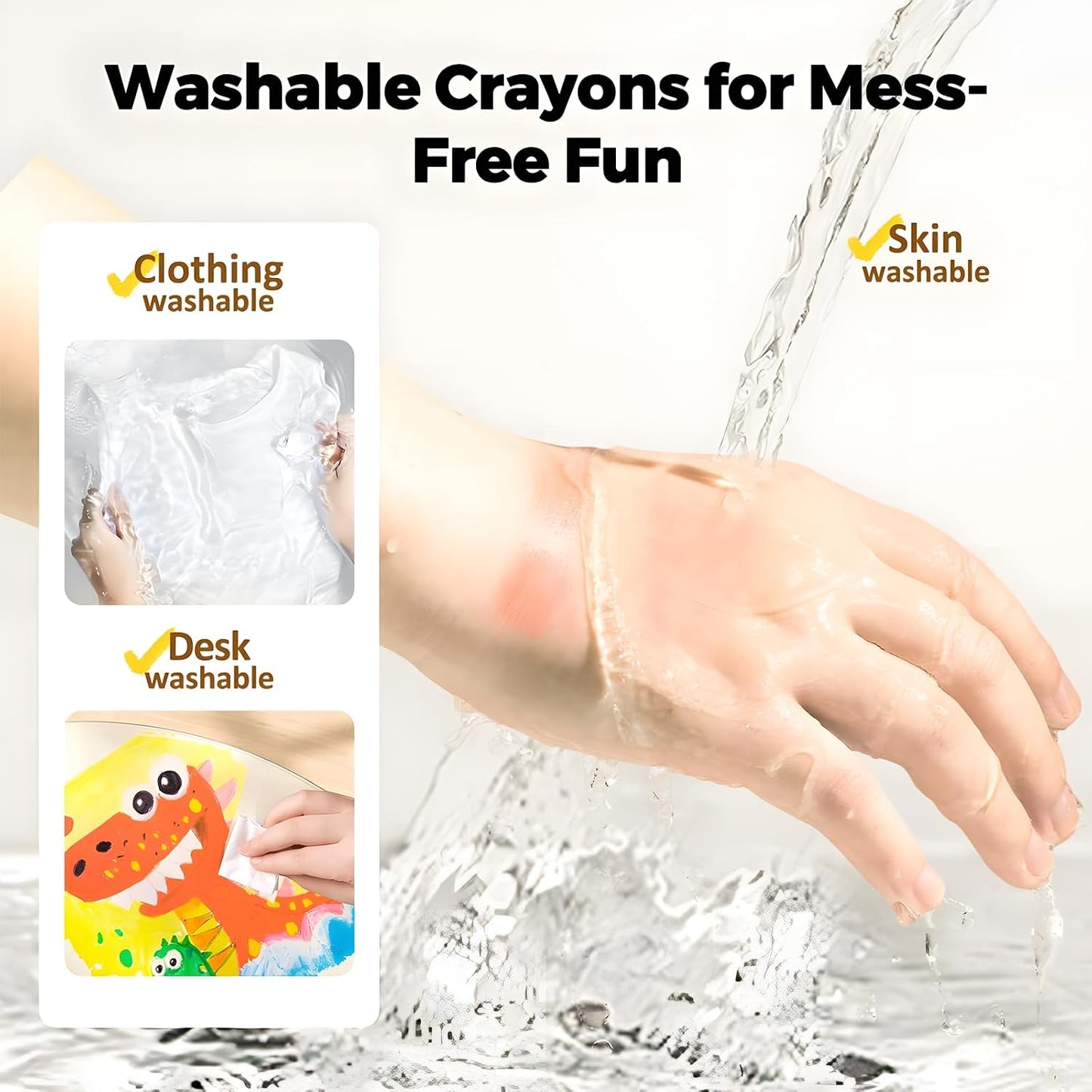 Kids Mess-Free Twist Crayons | Non-Toxic Washable Easy-Grip Art Supplies