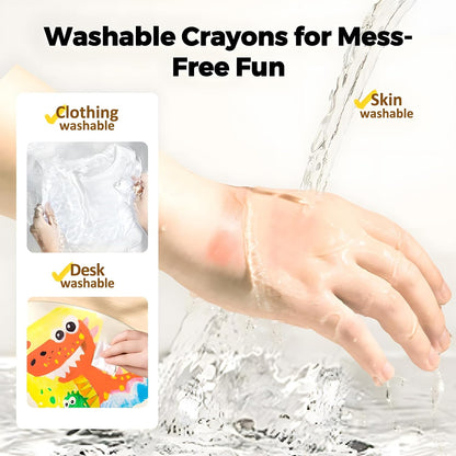 Kids Mess-Free Twist Crayons | Non-Toxic Washable Easy-Grip Art Supplies