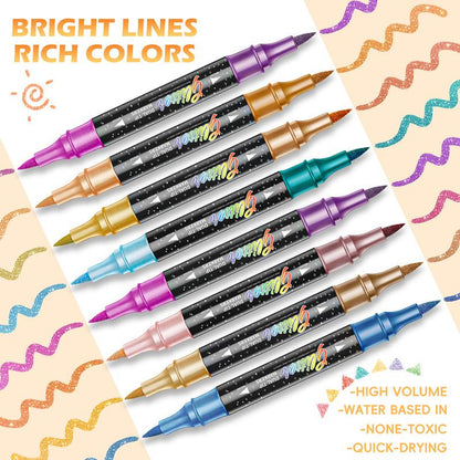 Glitter Effect Brush Markers – Vibrant Sparkle Art Pens for Drawing & Coloring