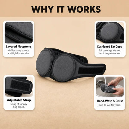 Sound-Dampening Dog Ear Wrap for Fireworks & Storm Anxiety