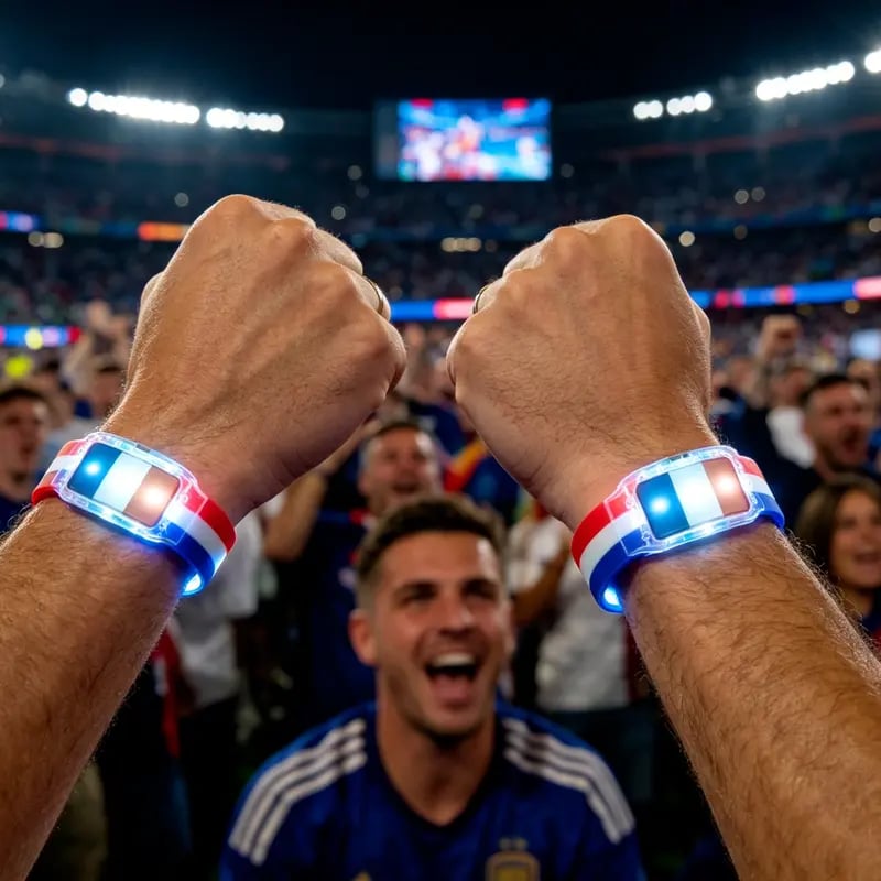 Light-Up Country Flag Bracelets with LED Lights