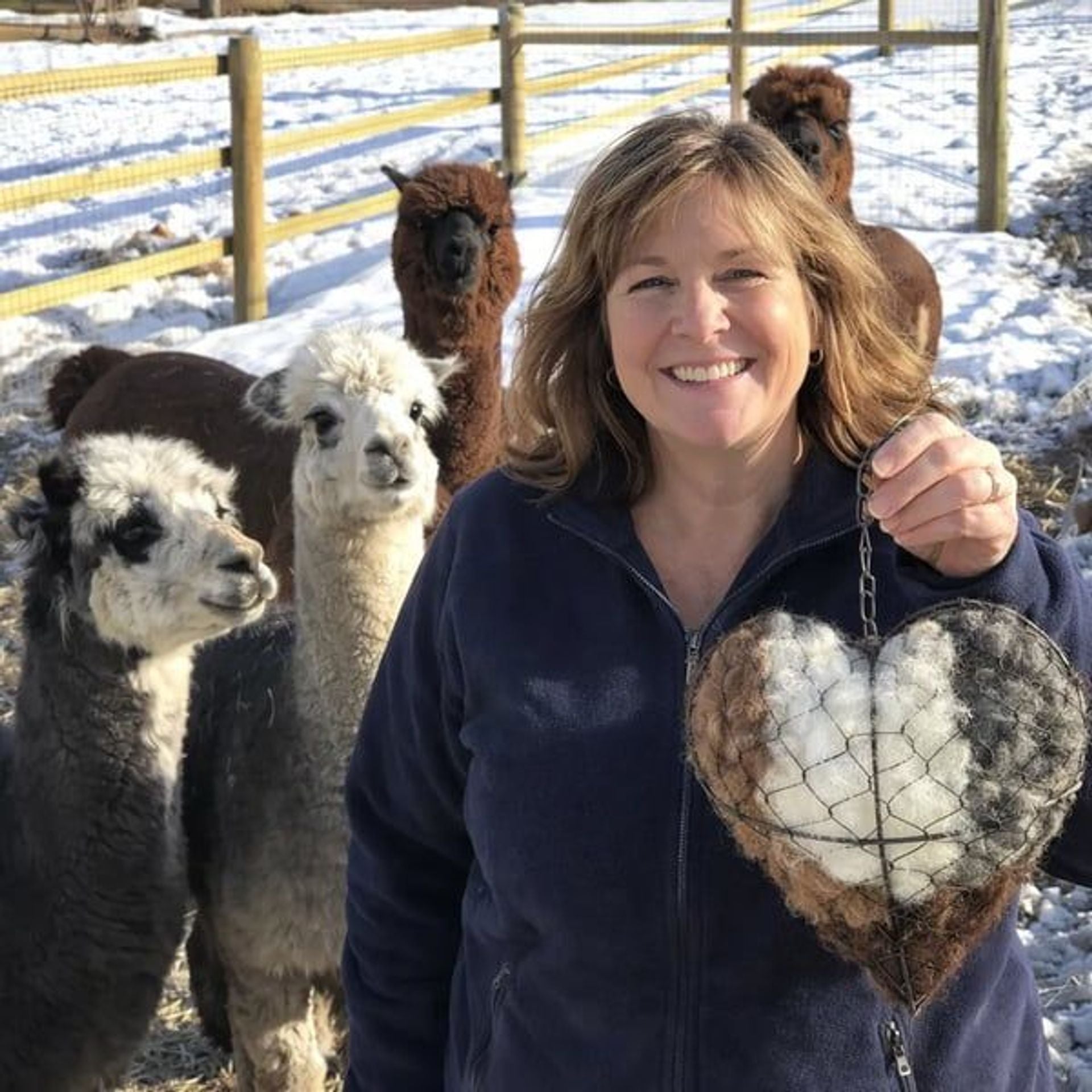 Handmade Natural Alpaca Fiber Bird Nesting Heart