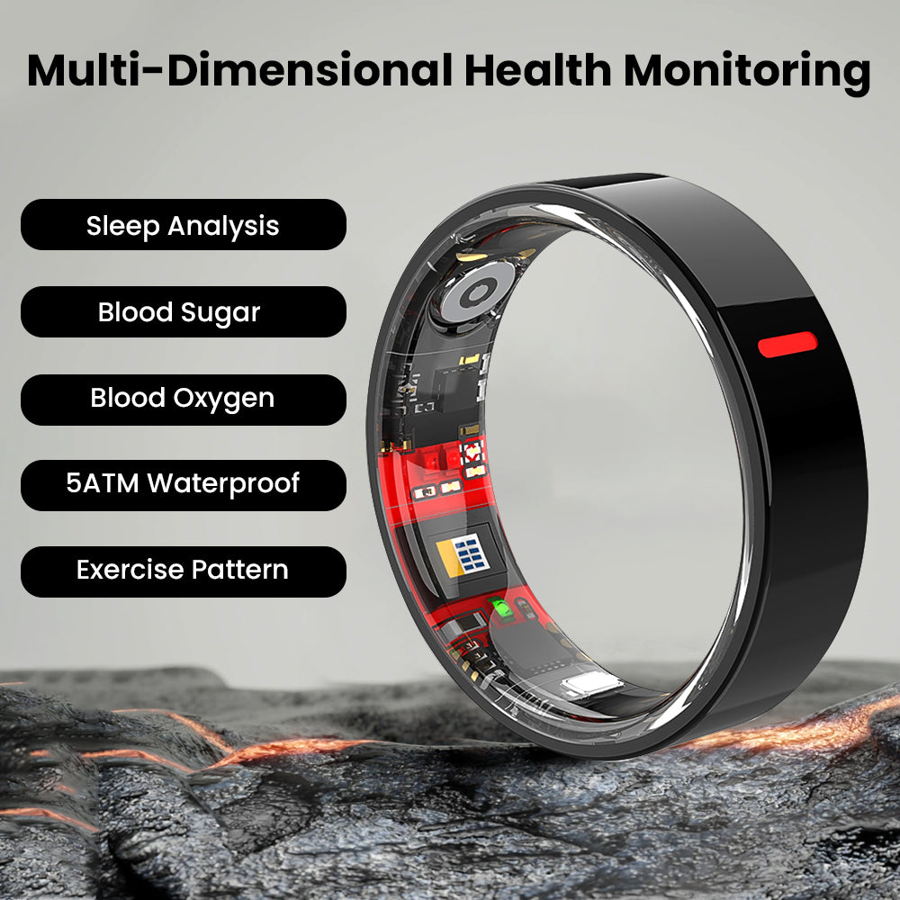 24/7 Health Tracking Smart Ring – Blood Sugar | BP | Sleep | SpO₂ | HRV 📊