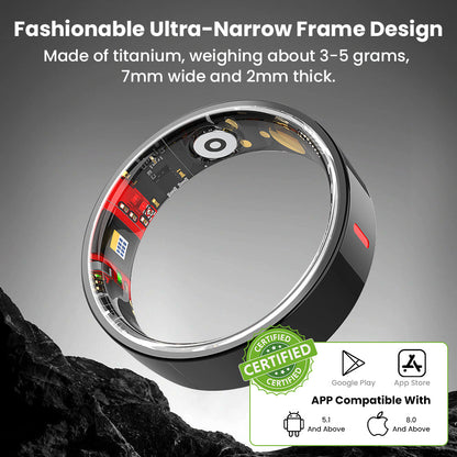 24/7 Health Tracking Smart Ring – Blood Sugar | BP | Sleep | SpO₂ | HRV 📊