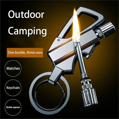 Multitool Keychain: Permanent Match Infinity Lighter & Bottle Opener