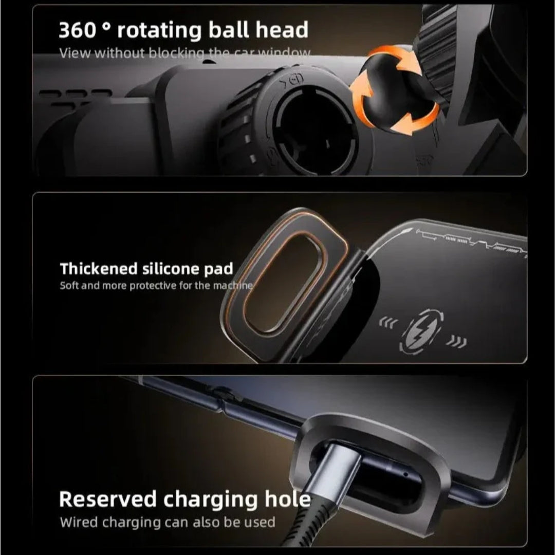VNSPORT 360° Rotating 15W Wireless Car Charger Mount