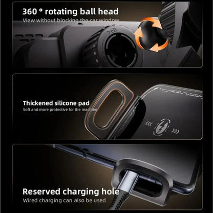VNSPORT 360° Rotating 15W Wireless Car Charger Mount