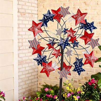 Colorful Metal Garden Wind Spinner Stake