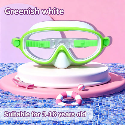 🏊‍♀️HD children's large frame waterproof and anti-fog swimming goggles