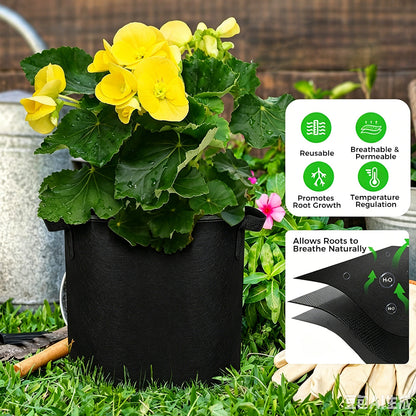 5-Pack 5-Gallon Reusable Fabric Grow Bags