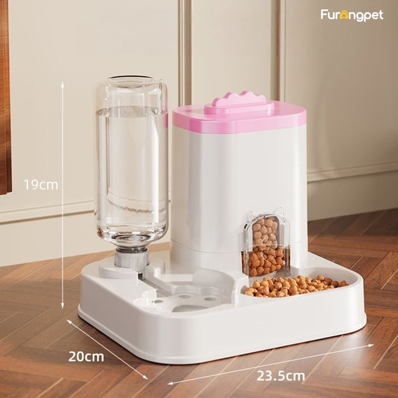 2-in-1 Gravity Pet Feeder and Water Dispenser Station