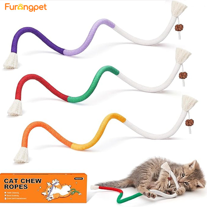 Catnip Chew Rope Toy – Natural, Safe Tooth Cleaner for Indoor Cats
