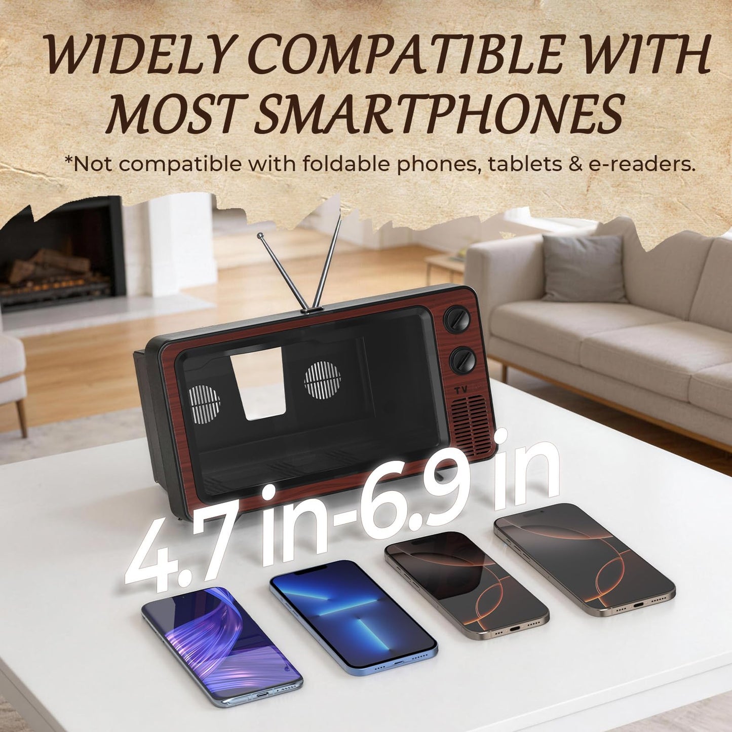 3D HD Foldable Retro Phone Screen Magnifier