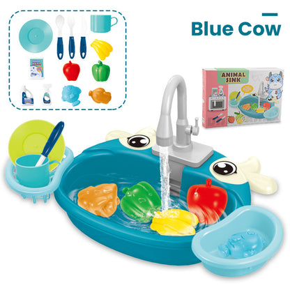 Kids Electric Dishwasher Sink Toy – Water Circulation Pretend Play Set