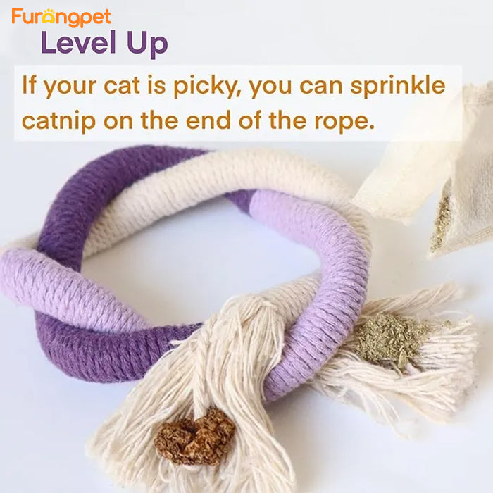 Catnip Chew Rope Toy – Natural, Safe Tooth Cleaner for Indoor Cats