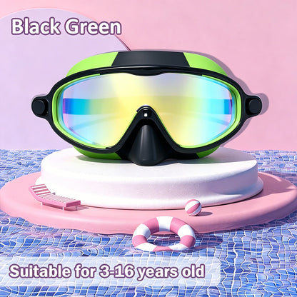 🏊‍♀️HD children's large frame waterproof and anti-fog swimming goggles