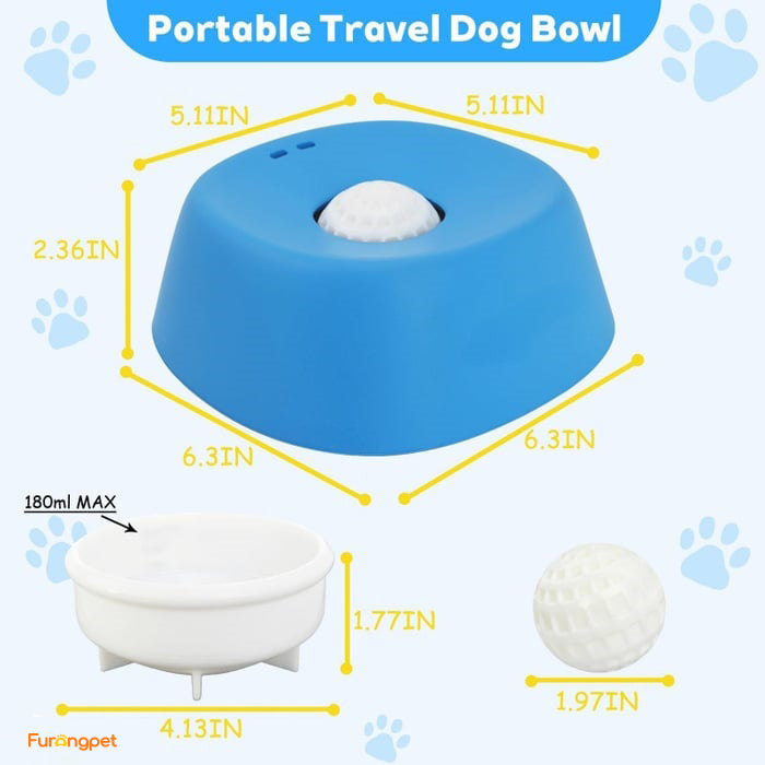 Exclusive Offer💥Slow Feeder Dog Bowls for Liquid Treat, Anti-Slip【Entertained Ball-in】 Bone Broth Dog Lick Bowl