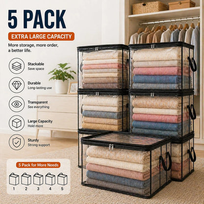 Heavy-Duty Clear Storage Bag for Clothes & Moving
