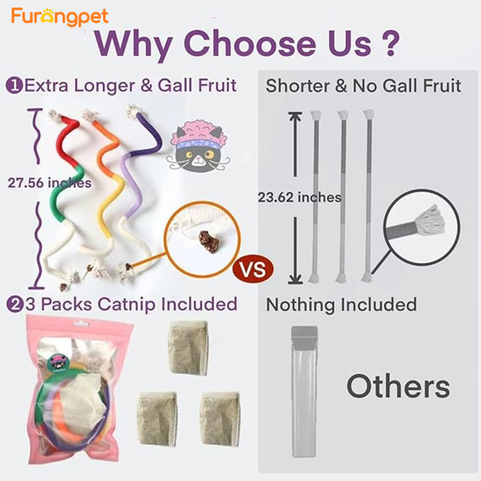 Catnip Chew Rope Toy – Natural, Safe Tooth Cleaner for Indoor Cats