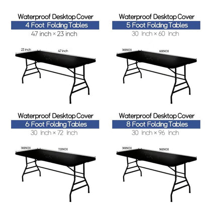 ✨ Stretch Fabric Table Cover | Elastic Edged, Waterproof & Reusable