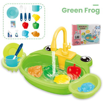 Kids Electric Dishwasher Sink Toy – Water Circulation Pretend Play Set