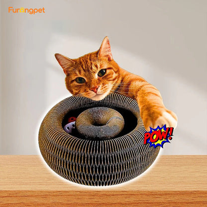 Magic Foldable Cat Scratching Board With Bell Accordion