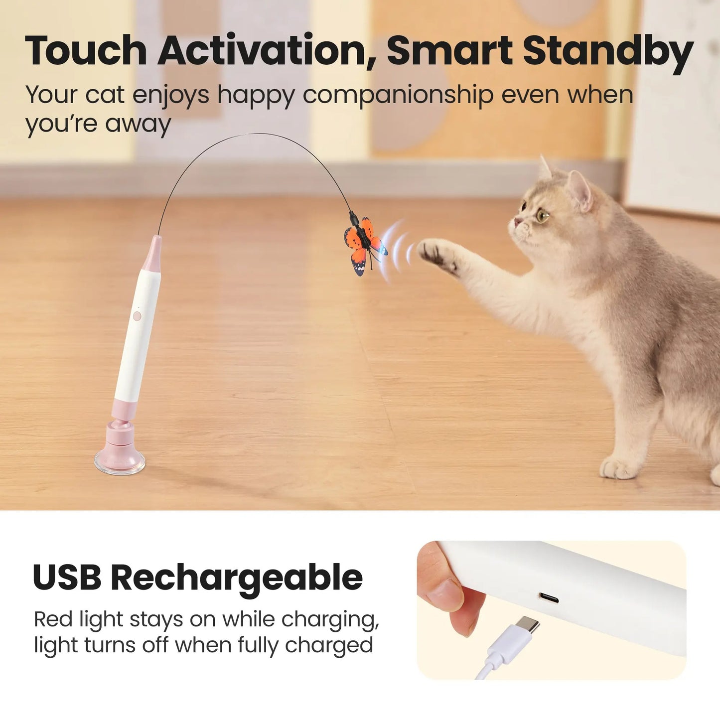 Furongpet™ Interactive Butterfly Wand: Spark Their Hunting Instinct