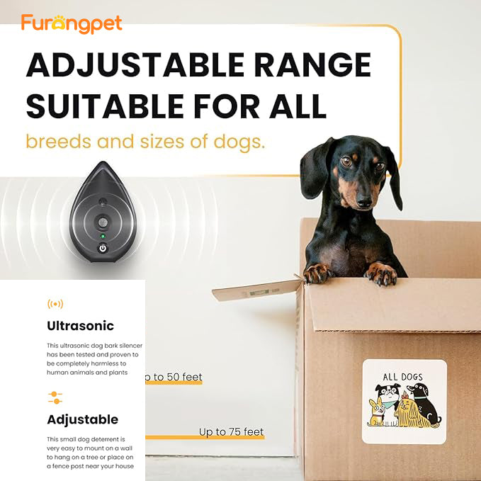 Outdoor 75FT Dog Silencer 3 Mode Ultrasonic Bark Control Device