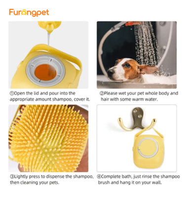 Bathroom Pet Bath Brush Massage Soft Silicone Comb Pet