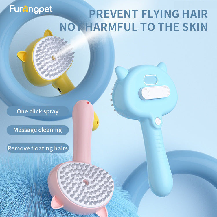 Rechargeable Mist Pet Grooming Brush for Dogs & Cats