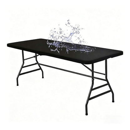 ✨ Stretch Fabric Table Cover | Elastic Edged, Waterproof & Reusable