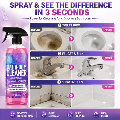 ✨30-Second Bathroom Cleaner Spray, Instant Stain Removal