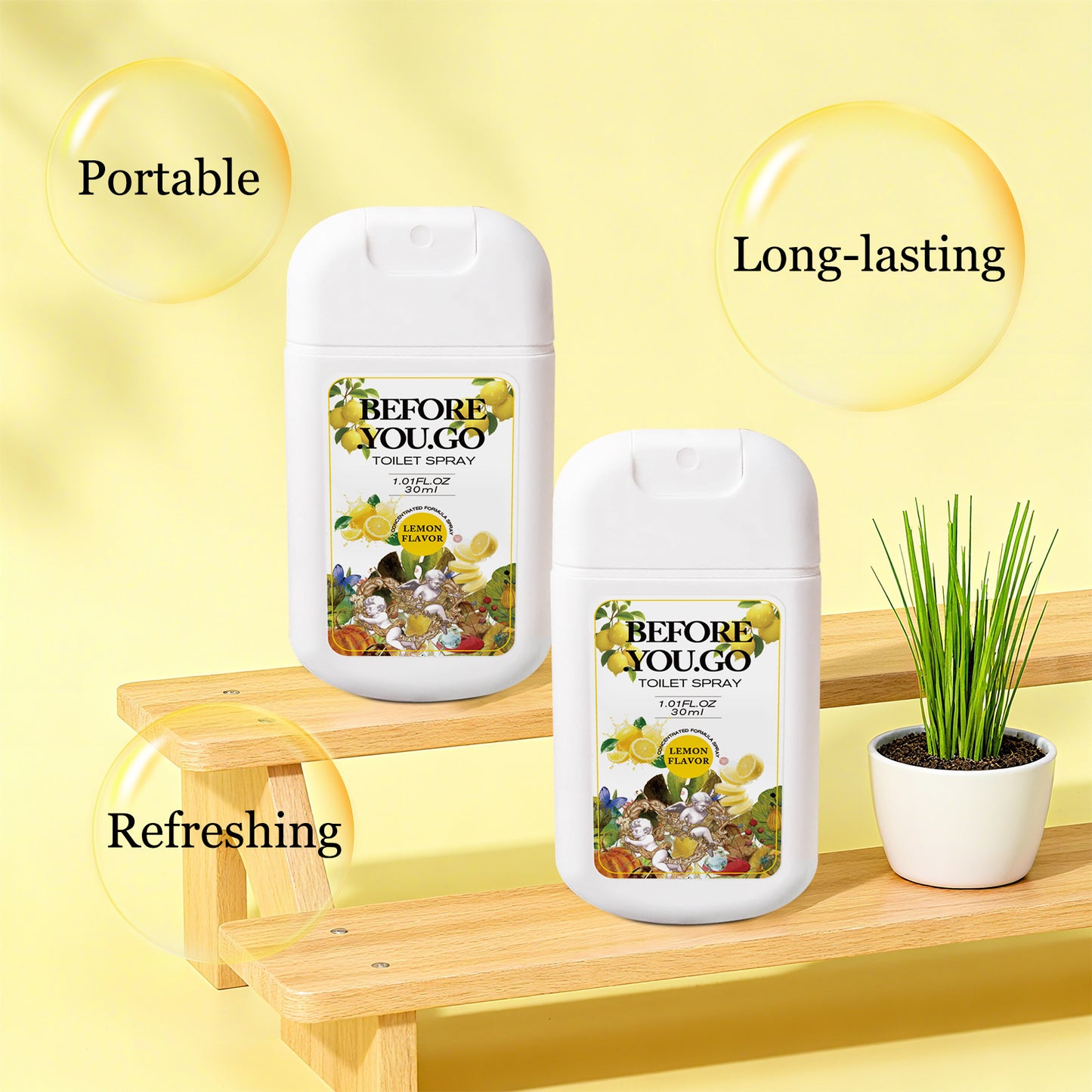 Portable Toilet Deodorizer Spray – Long-Lasting Fresh Scent