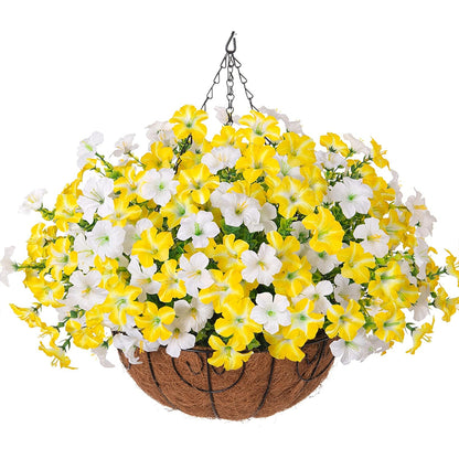 🌺 Realistic Artificial Petunia Hanging Basket