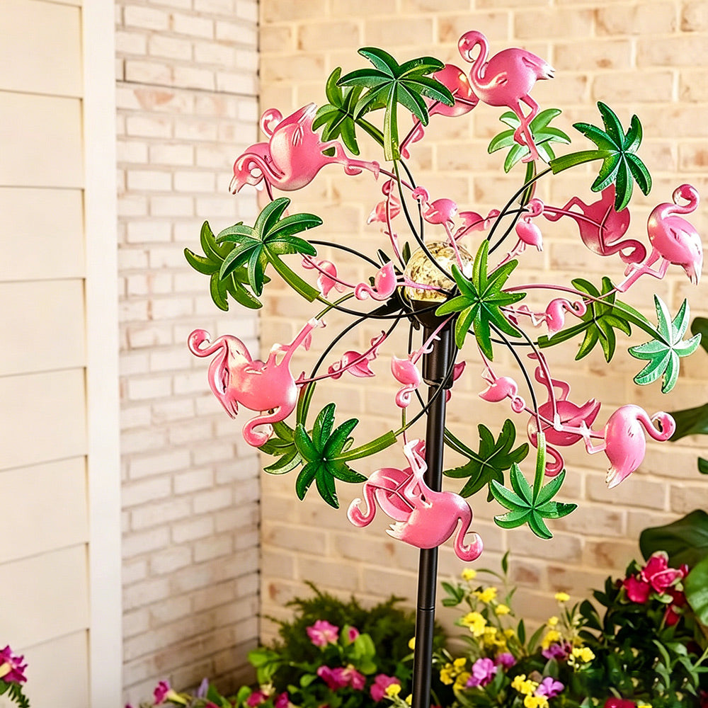 Colorful Metal Garden Wind Spinner Stake