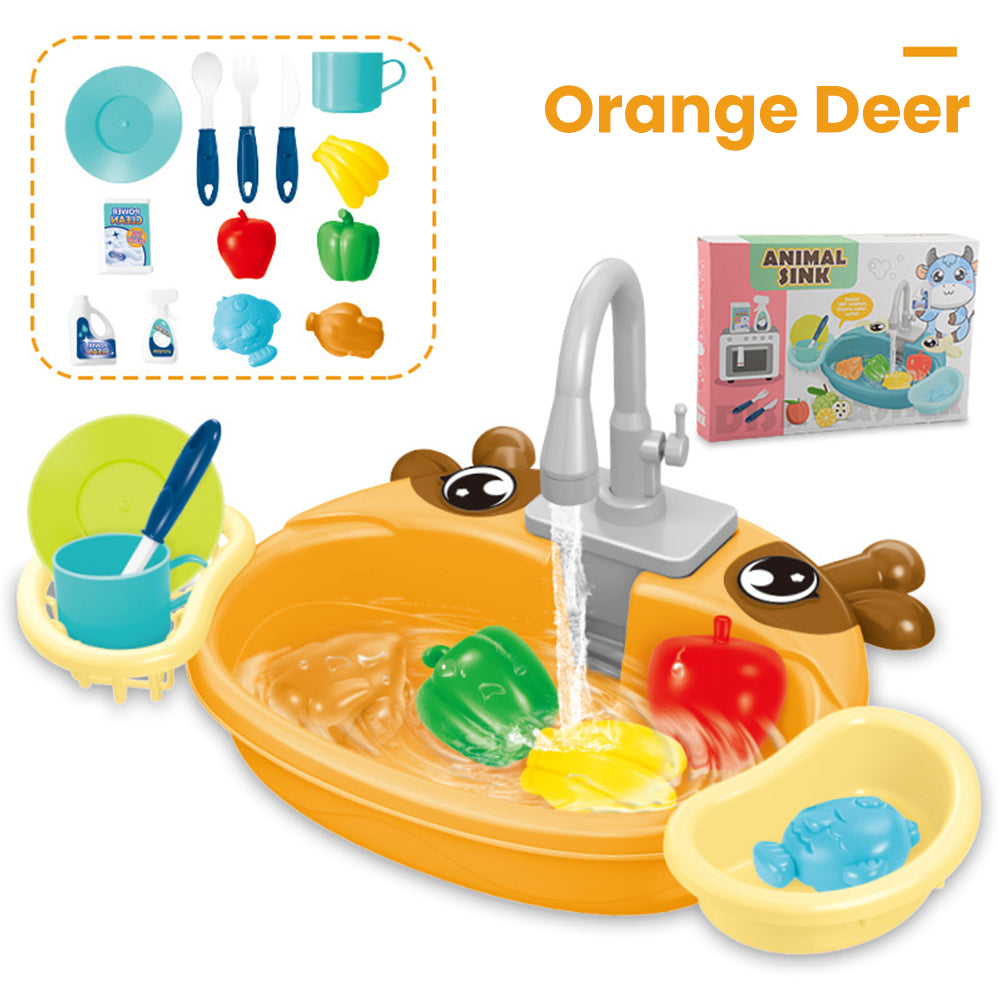 Kids Electric Dishwasher Sink Toy – Water Circulation Pretend Play Set