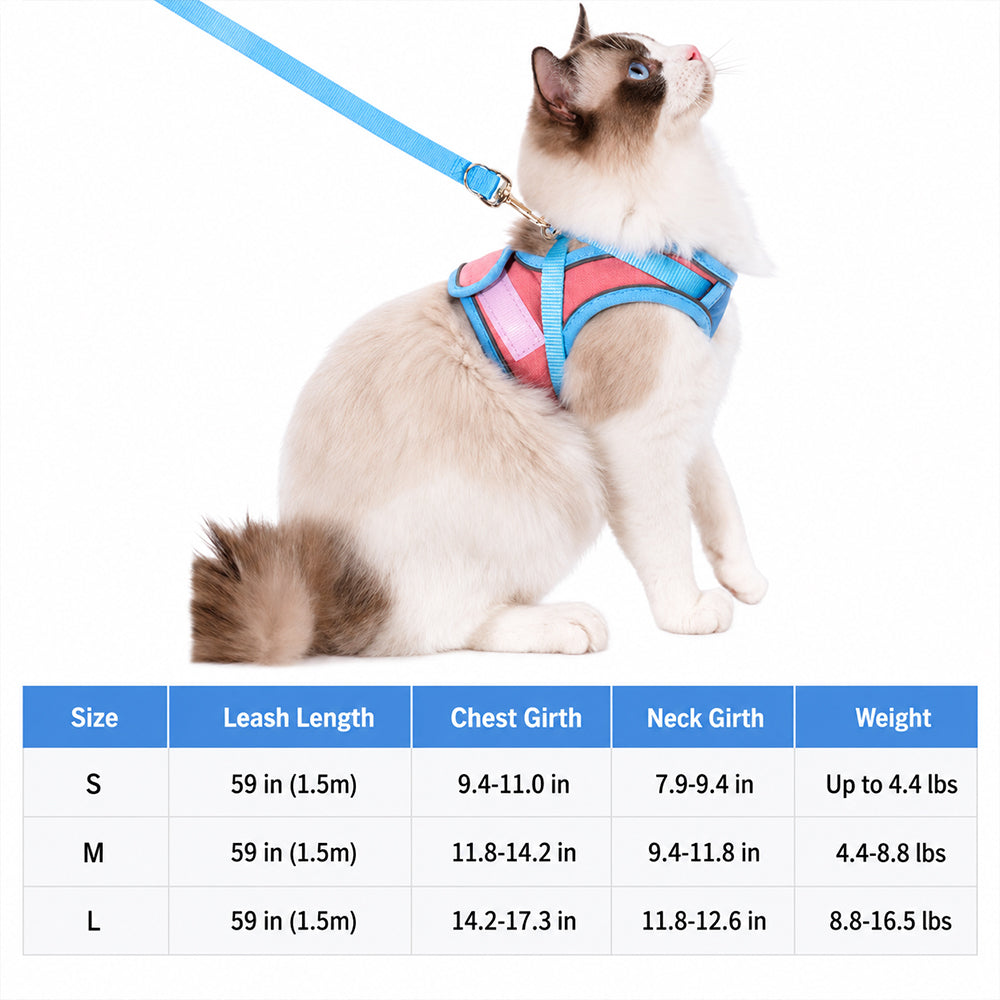 🐱 Escape-Proof Reflective Cat Harness & Leash Set
