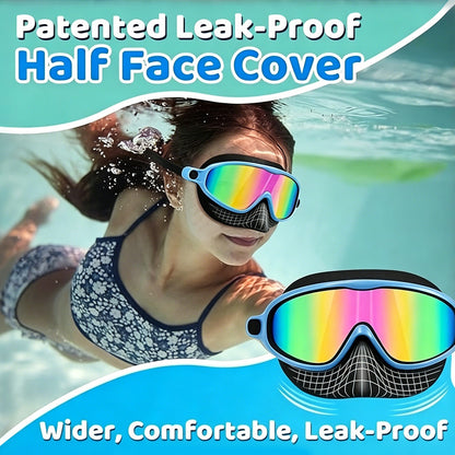 🏊‍♀️HD children's large frame waterproof and anti-fog swimming goggles