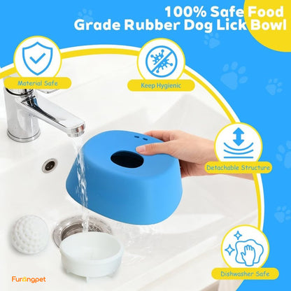 Exclusive Offer💥Slow Feeder Dog Bowls for Liquid Treat, Anti-Slip【Entertained Ball-in】 Bone Broth Dog Lick Bowl