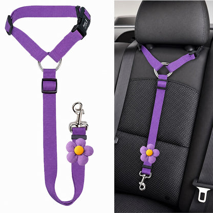 2-in-1 Adjustable Dog Car Seat Belt and Leash