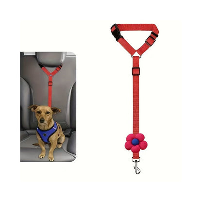 2-in-1 Adjustable Dog Car Seat Belt and Leash