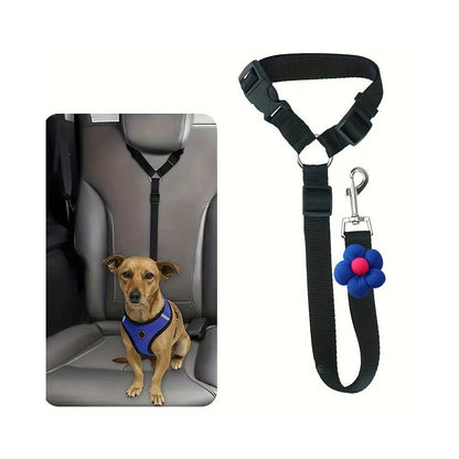 2-in-1 Adjustable Dog Car Seat Belt and Leash