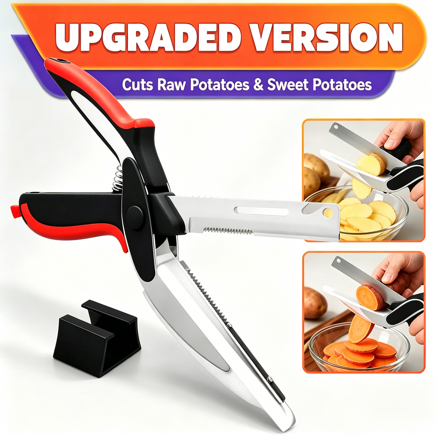 2-in-1 Cutting Board Kitchen Shears with Safety Lock